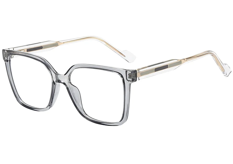 Linear Grid Pattern Colored Core Wire Temple Glasses