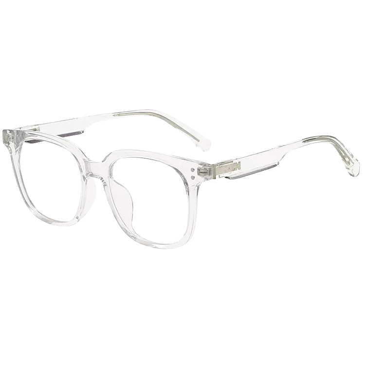 TR90 Transparent Square Striped Rivets Fashion Glasses Frame